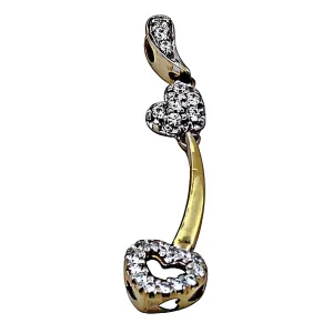 Newest Style Cubic Zirconia Gemstone Silver Gold Plated Pendant - Trendy Jewelry