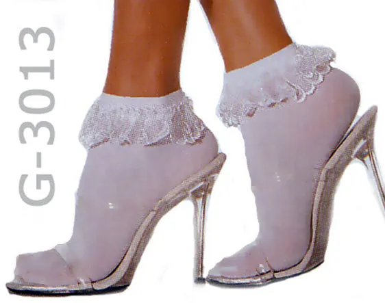 Nylon Ankle Socks Lace Ruffle 3013