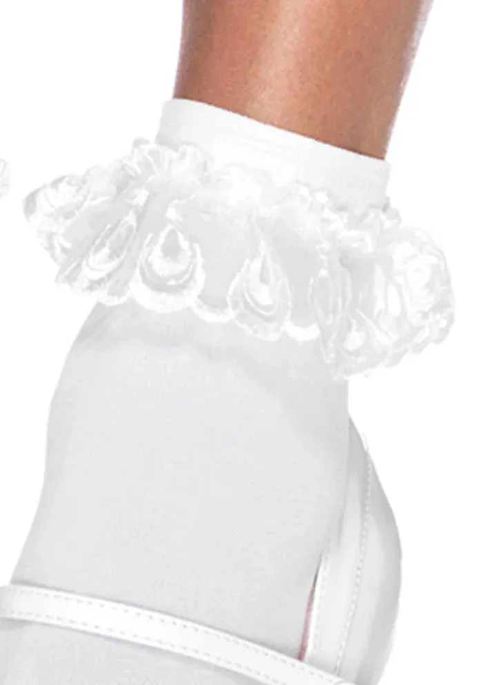 Nylon Ankle Socks Lace Ruffle 3013