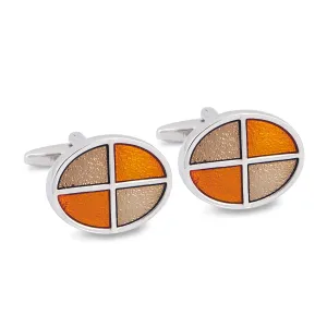 Oval Quadrant in Orange Cufflinks (Online Exclusive)