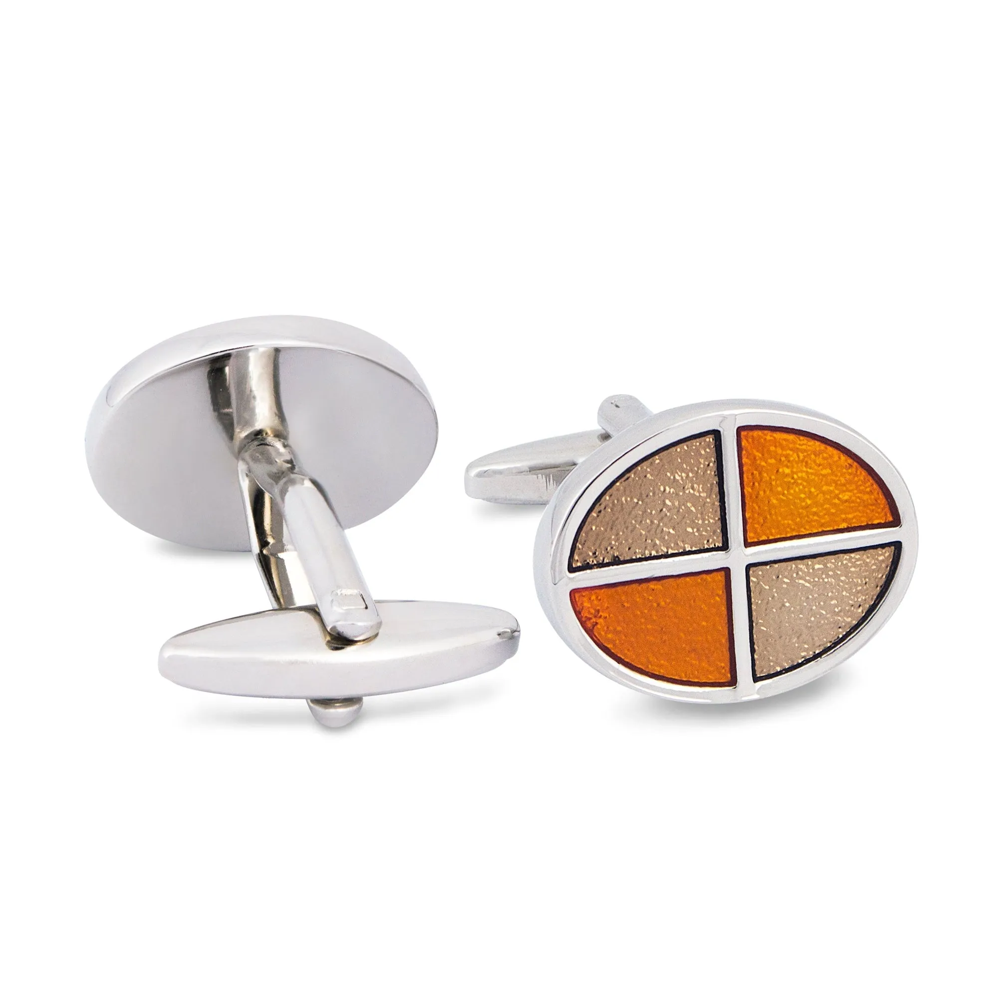 Oval Quadrant in Orange Cufflinks (Online Exclusive)