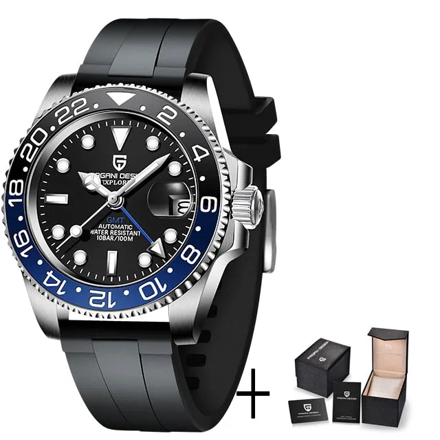 PAGANI DESIGN Sapphire Glass 40MM Ceramic GMT Mechanical Watches 100m Waterproof Classic Fashion Luxury Automatic Watch for Men