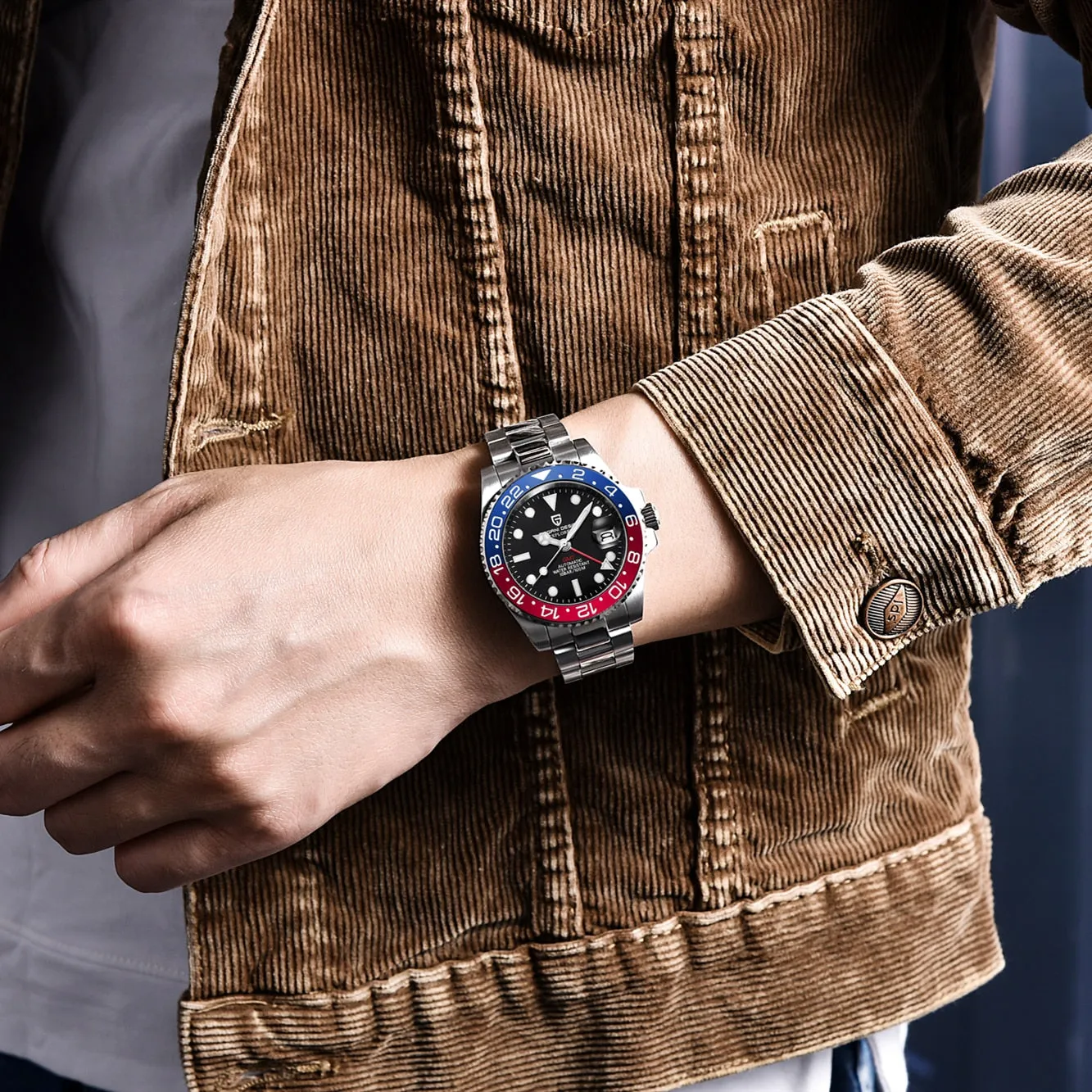 PAGANI DESIGN Sapphire Glass 40MM Ceramic GMT Mechanical Watches 100m Waterproof Classic Fashion Luxury Automatic Watch for Men