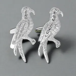 Parrot Cufflinks - Silver Bird