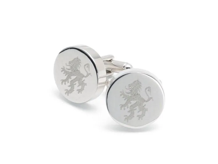 Personalised Round Engravable Silver Cufflinks