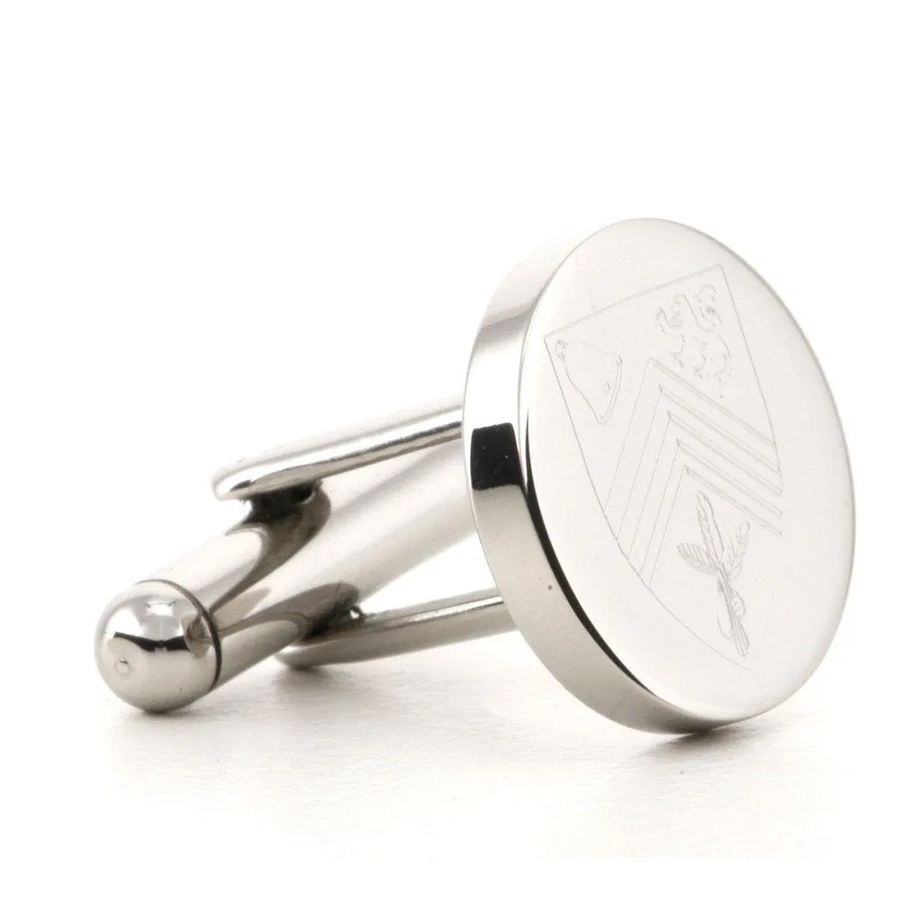 Personalised Round Engravable Silver Cufflinks