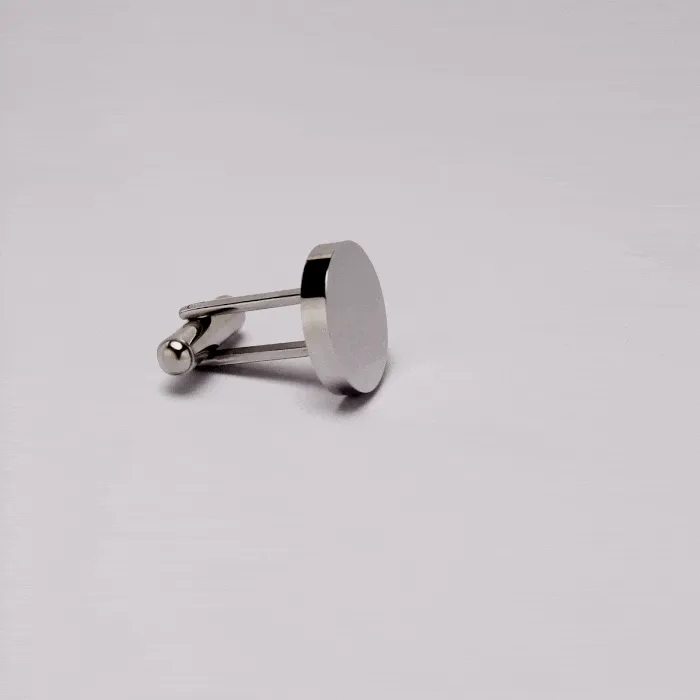 Personalised Round Engravable Silver Cufflinks