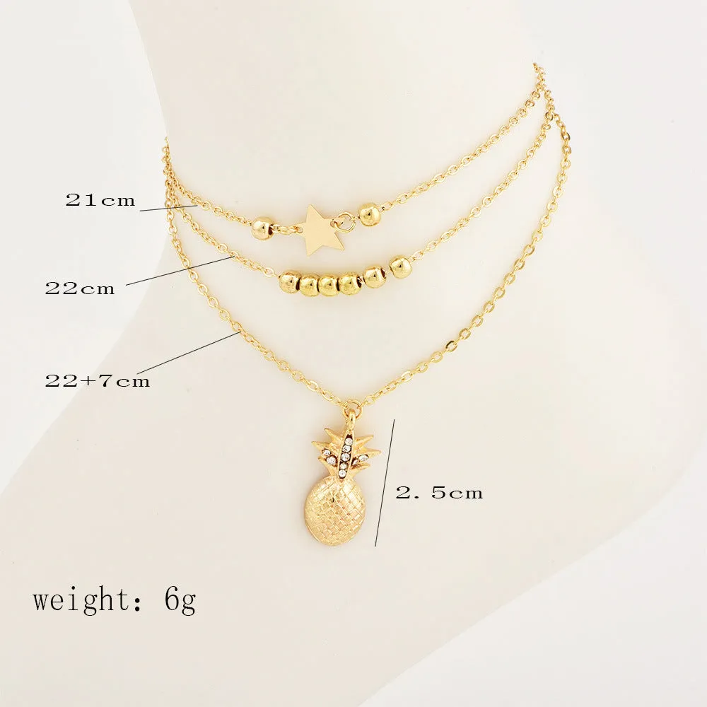 Pineapple Pendant Anklet Beads 2021 Summer Beach Foot Jewelry Fashion Style Anklet