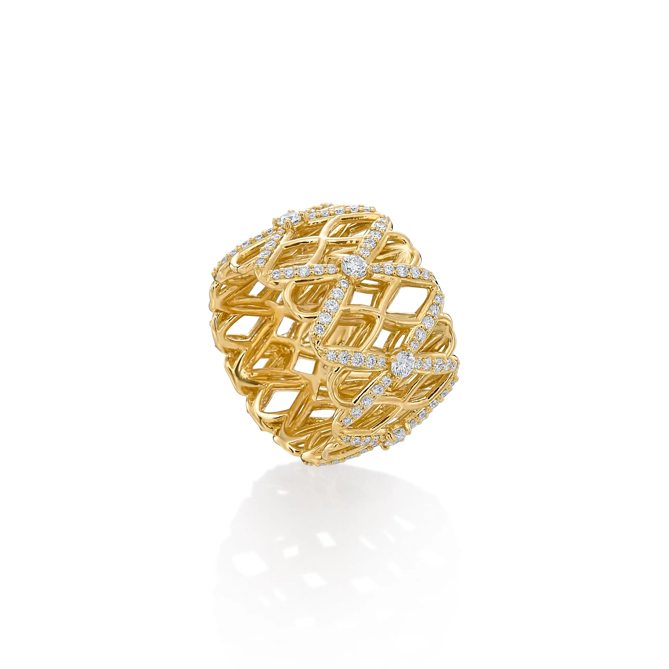 "Porta" Diamond Intertwined Ring