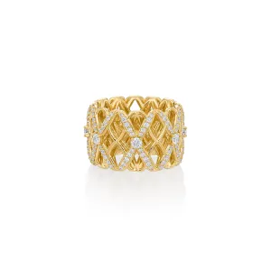 "Porta" Diamond Intertwined Ring