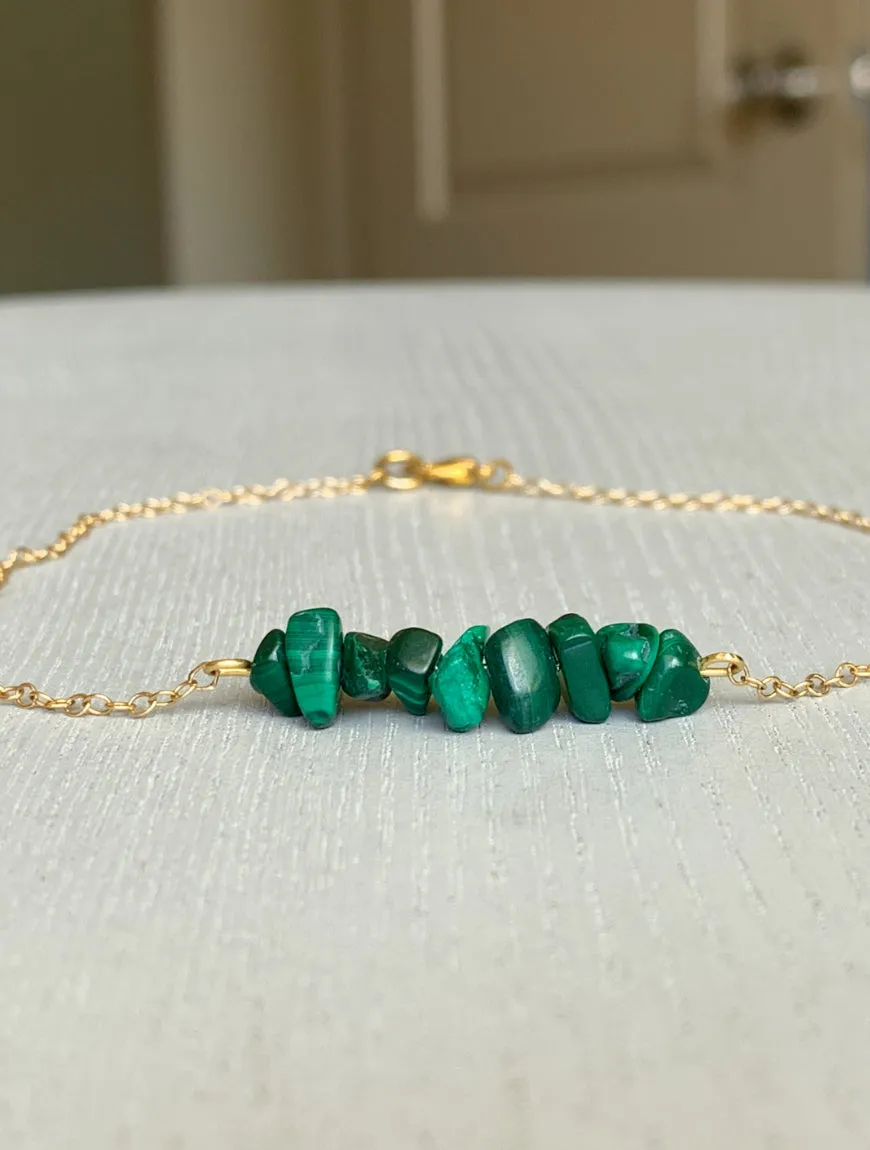Raw Malachite Anklet