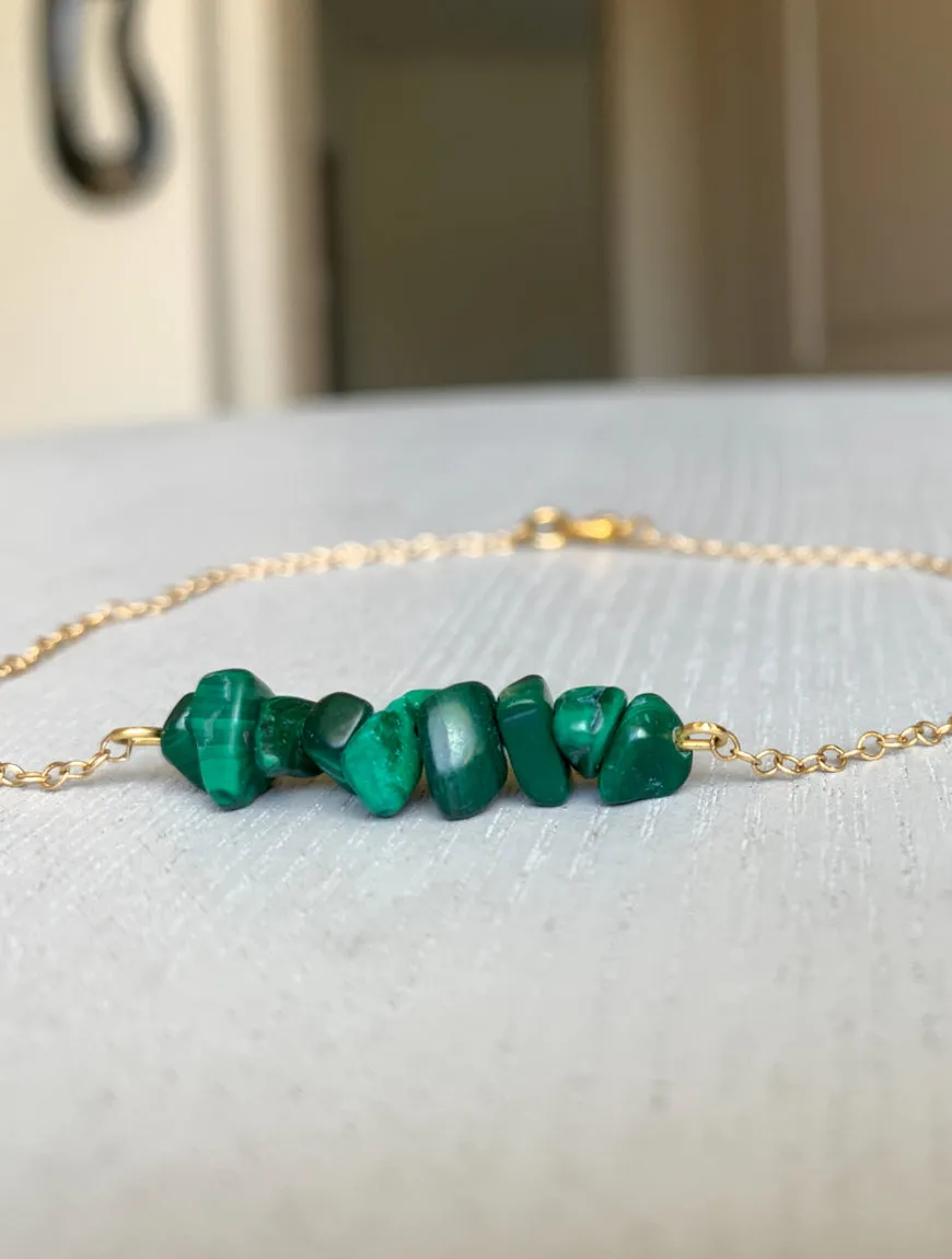 Raw Malachite Anklet