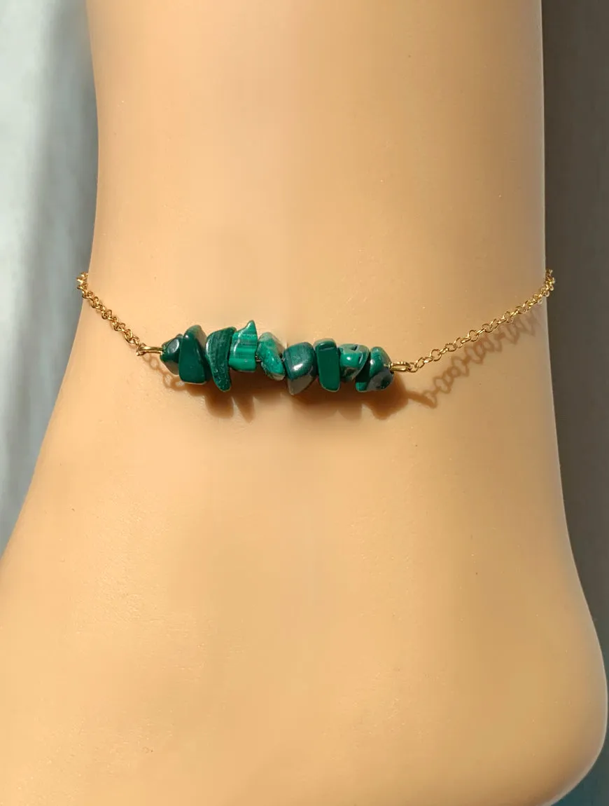 Raw Malachite Anklet