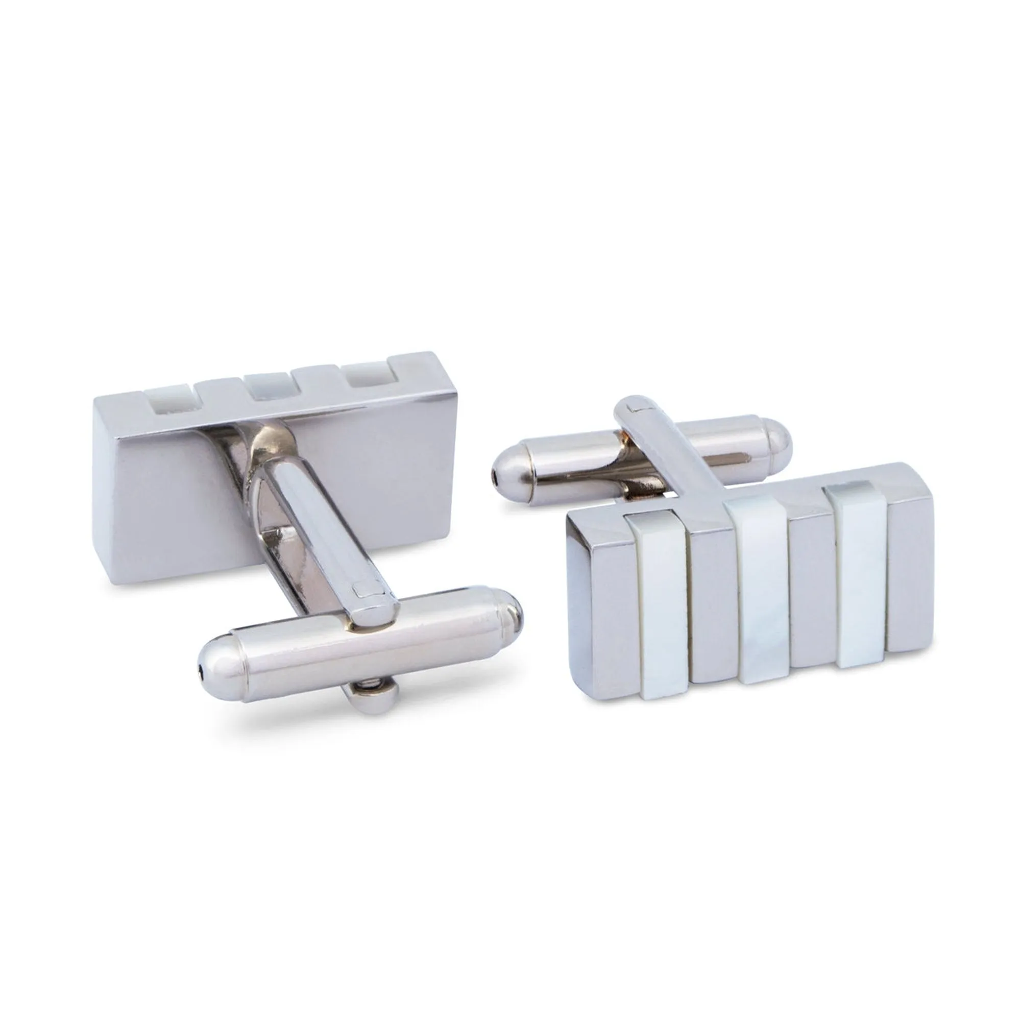 Rectangle Cufflinks with Mother of Pearl Strips (Online Exclusive)