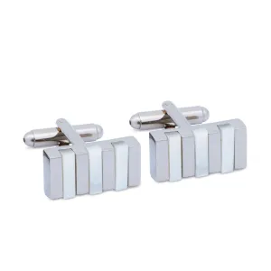 Rectangle Cufflinks with Mother of Pearl Strips (Online Exclusive)