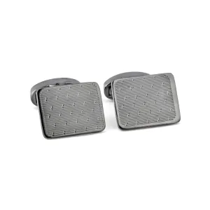 Rectangle Slim Cufflinks with Pin-stripe and Small Details (Online Exclusive)