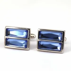 Rectangular Blue Fiber Glass Cufflinks (Online Exclusive)
