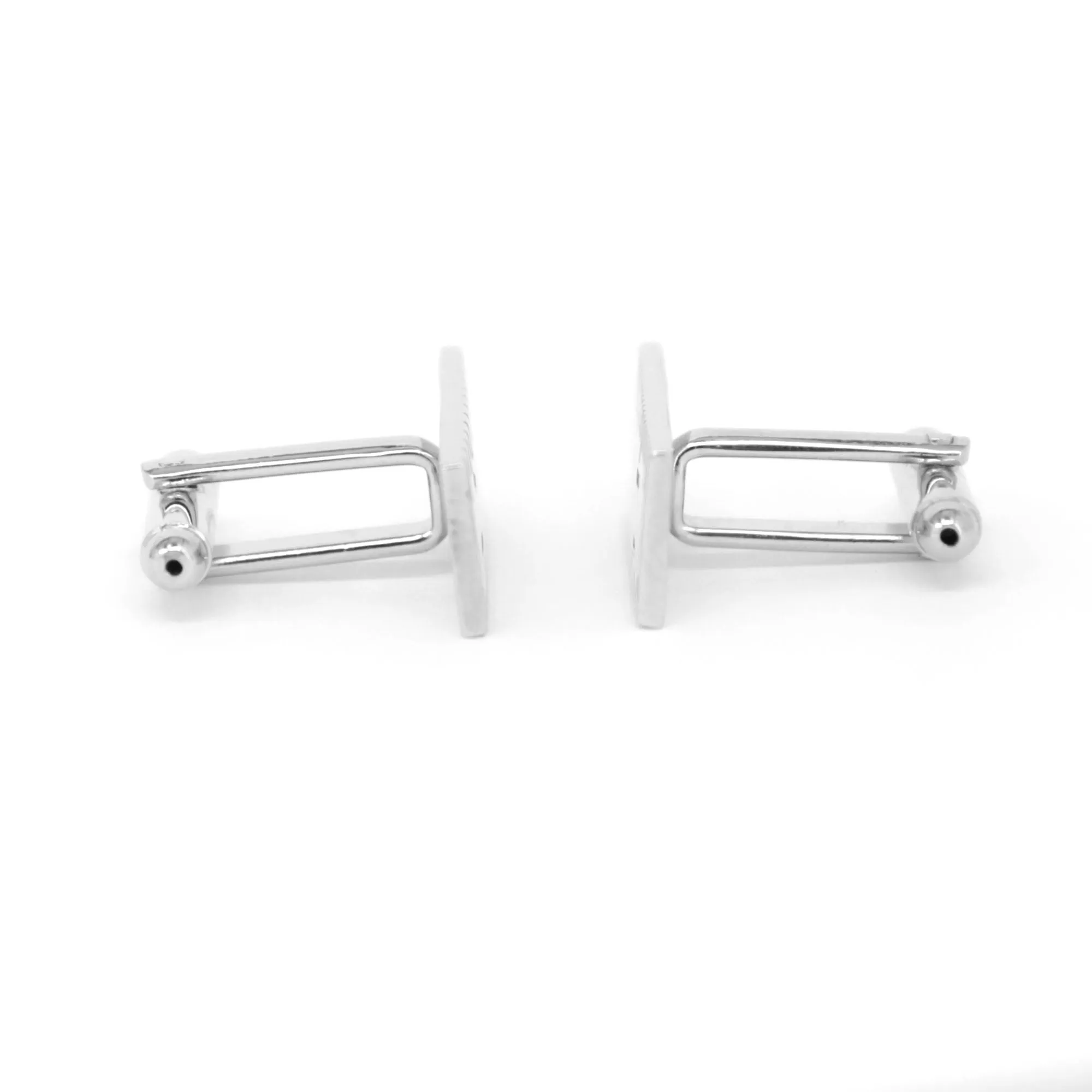 Rectangular Ruler Cufflinks in silver (Online Exclusive)