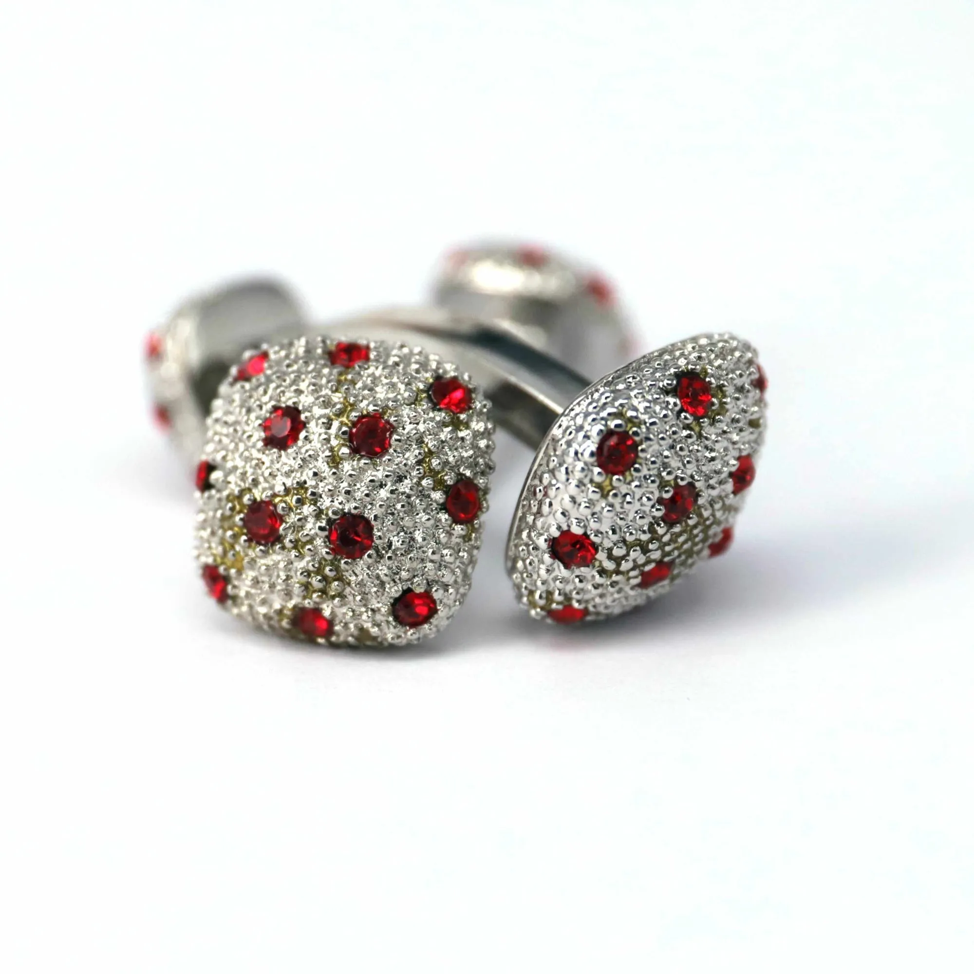 Red Strawberry Cufflinks in Silver (Online Exclusive)