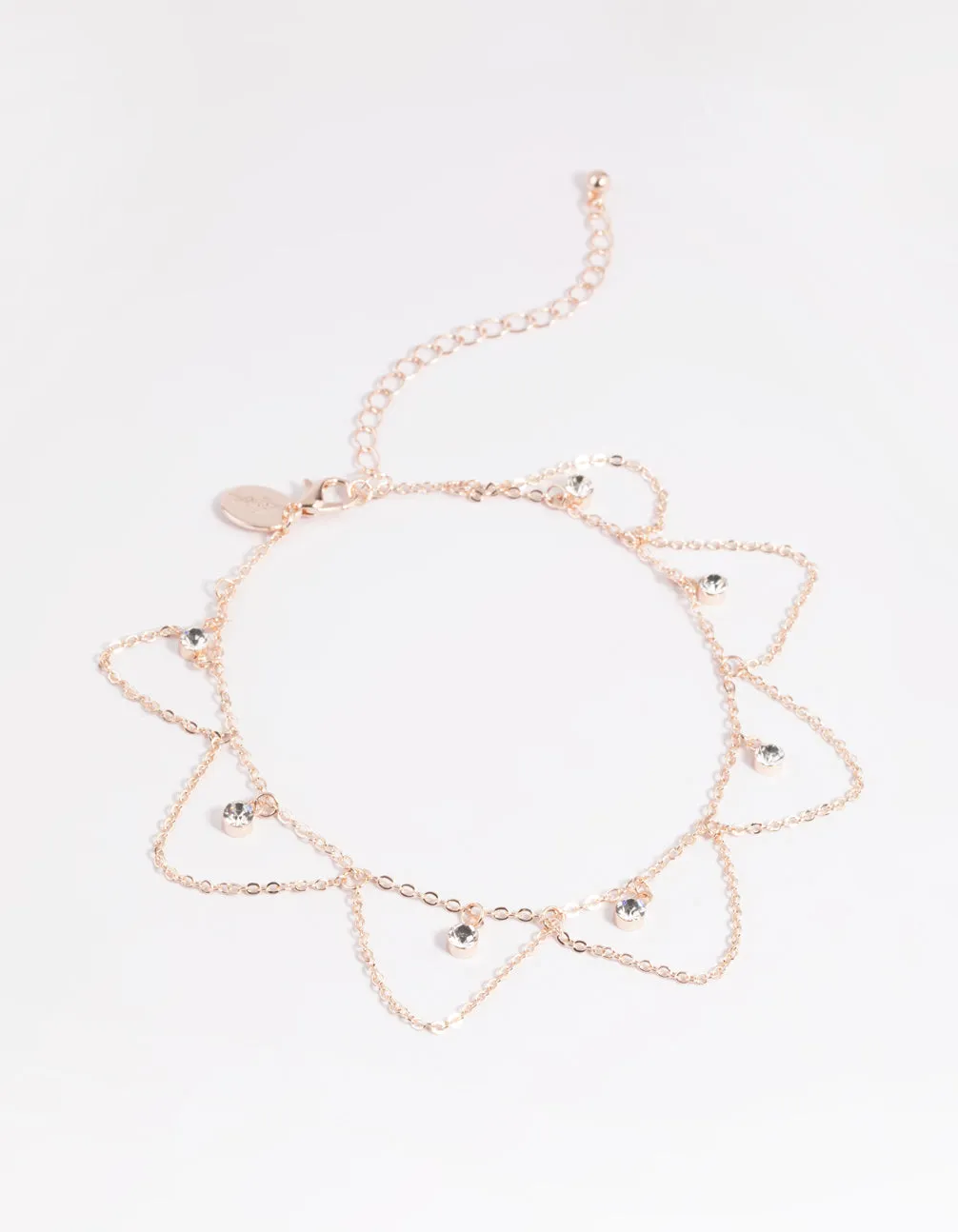 Rose Gold Diamante Chain Anklet