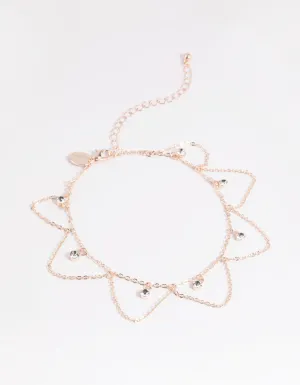 Rose Gold Diamante Chain Anklet