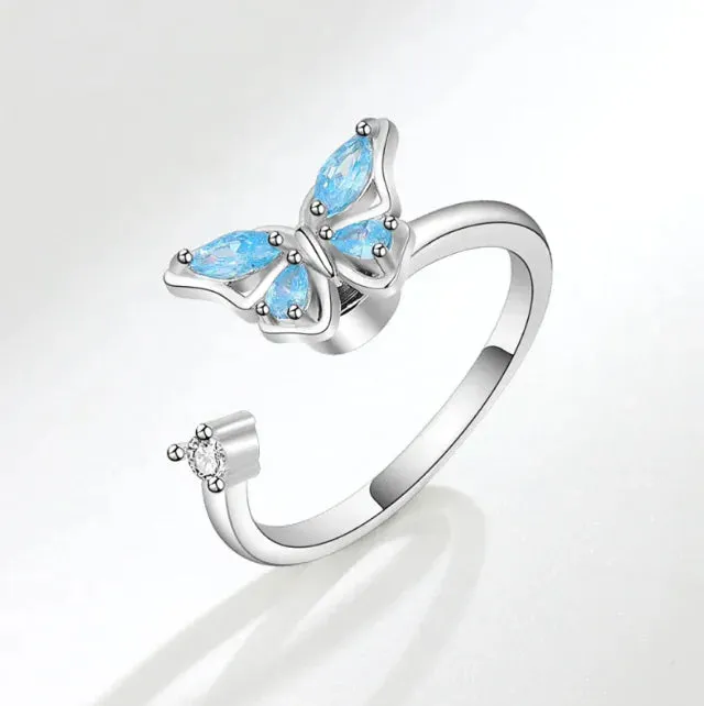 Rotating Rose Flower Opening Ring