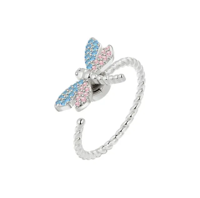 Rotating Rose Flower Opening Ring