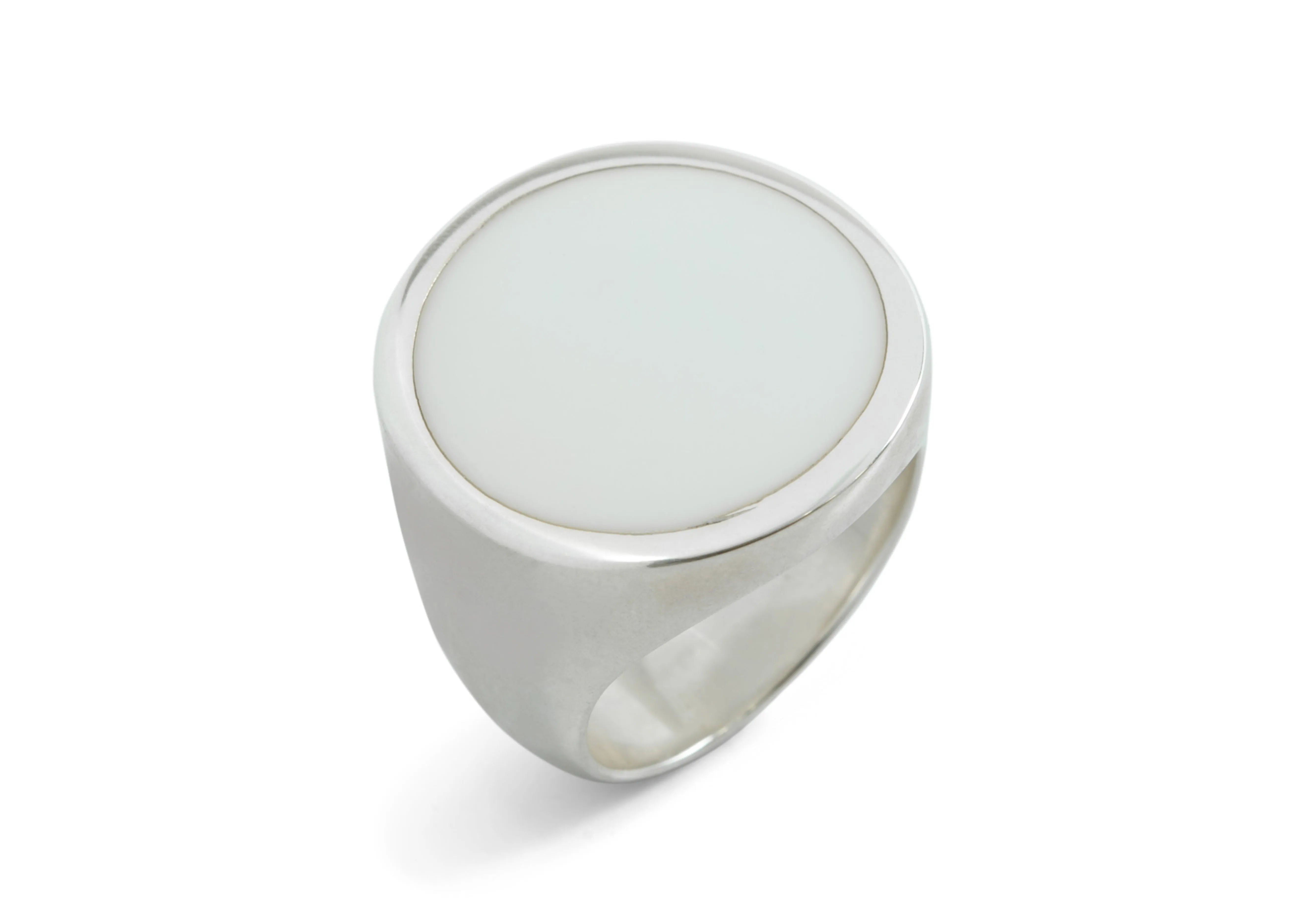 Round Resin Rings, Sterling Silver
