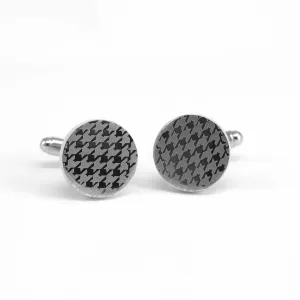 Round Silver Laser Cufflinks (Online Exclusive)