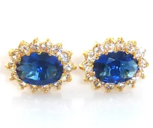 Royal Blue Sapphire Oval Cut Cufflinks