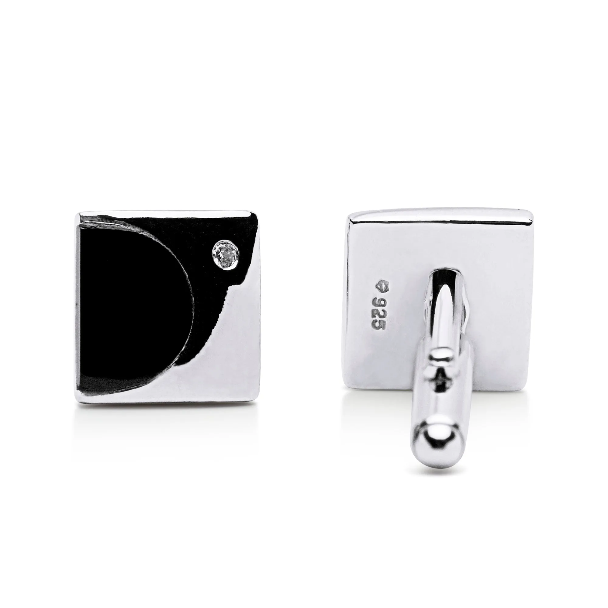 Silver Black Onyx Cufflinks