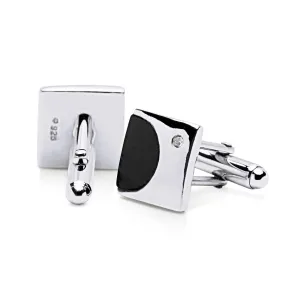 Silver Black Onyx Cufflinks