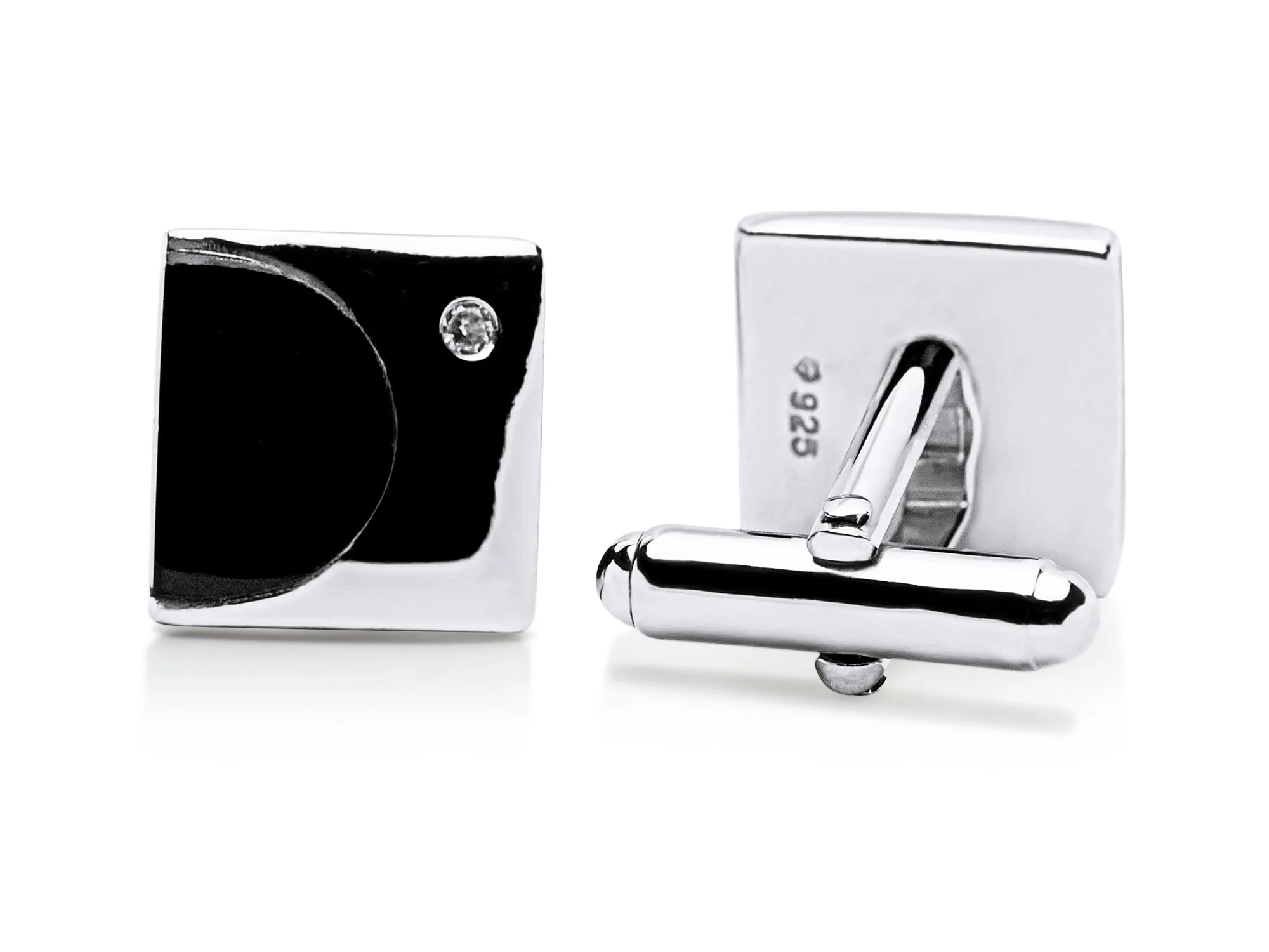 Silver Black Onyx Cufflinks