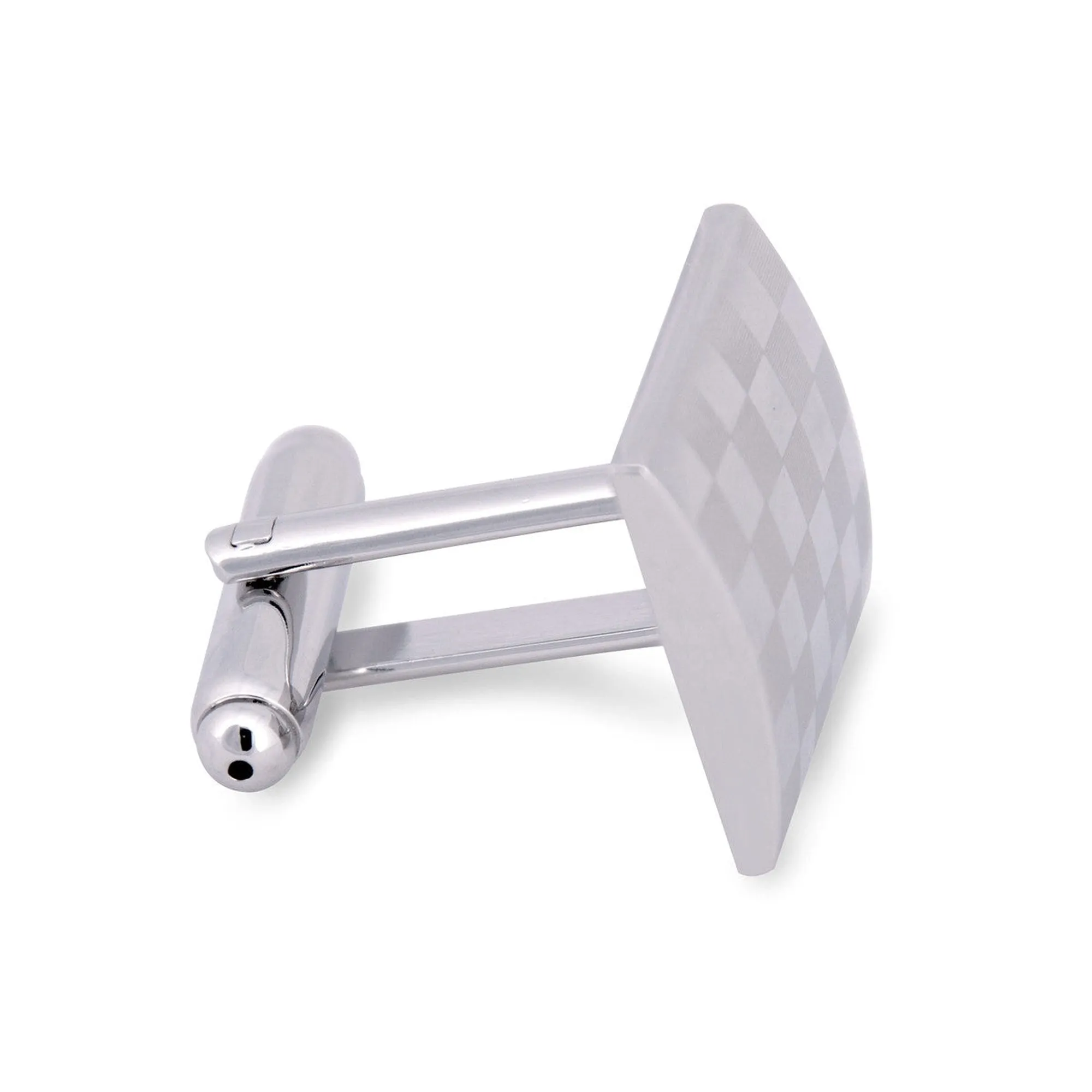 Silver Checkered Cufflinks