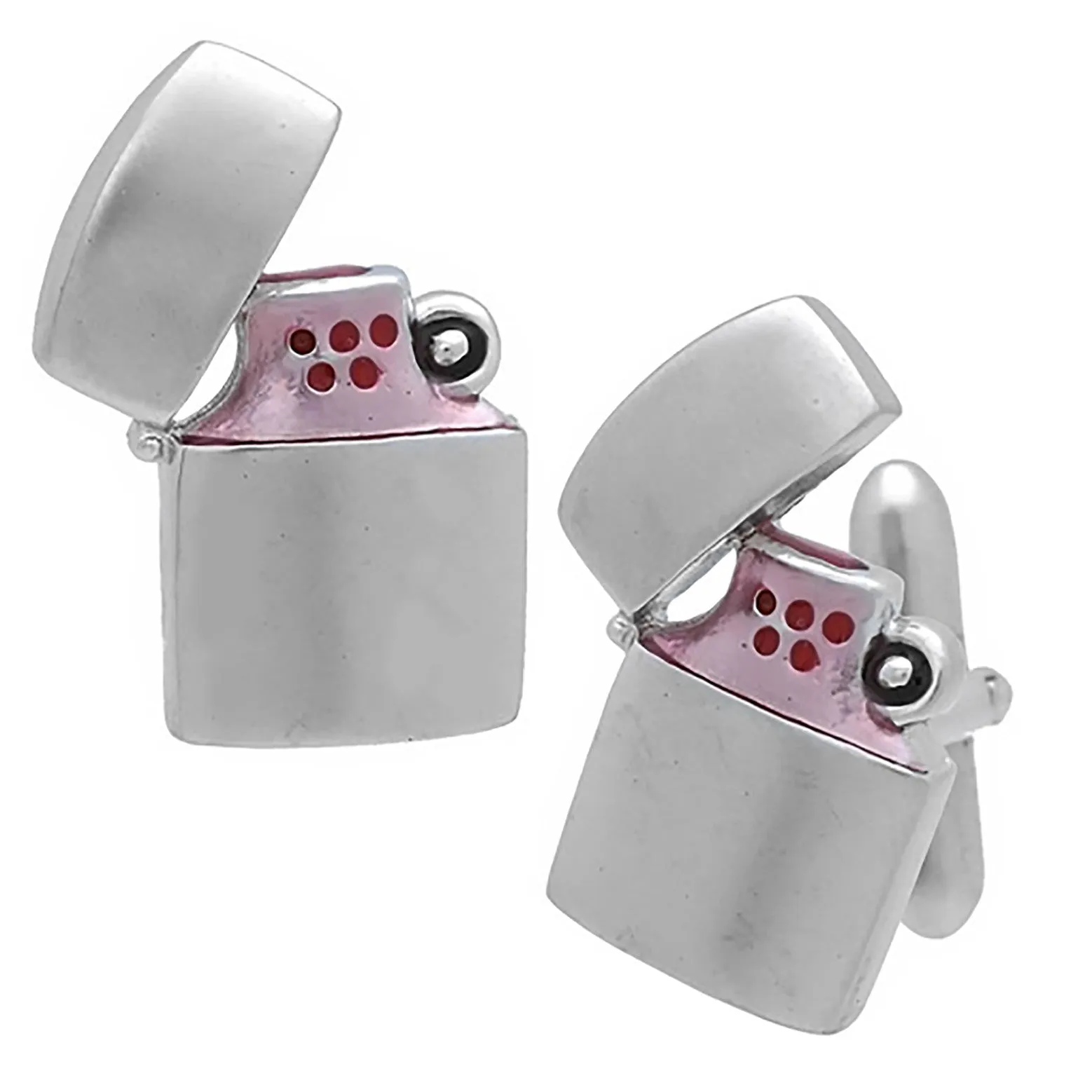Silver Oil Lighter Cufflinks