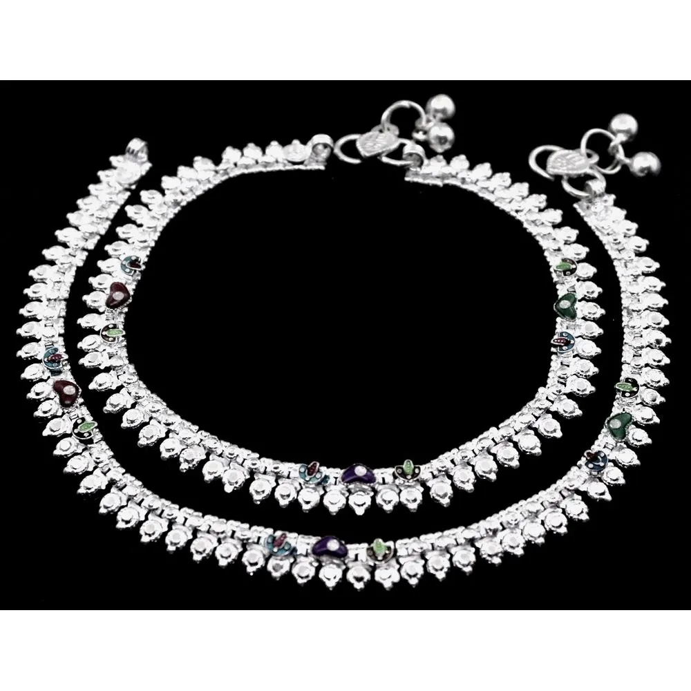 Silver Plated Anklets For women10.2&quot;