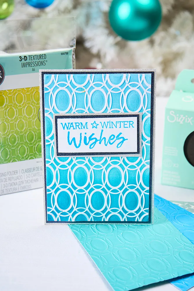 Sizzix 3-D Textured Impressions Embossing Folder - Cosmopolitan, Golden Rings by Stacey Park