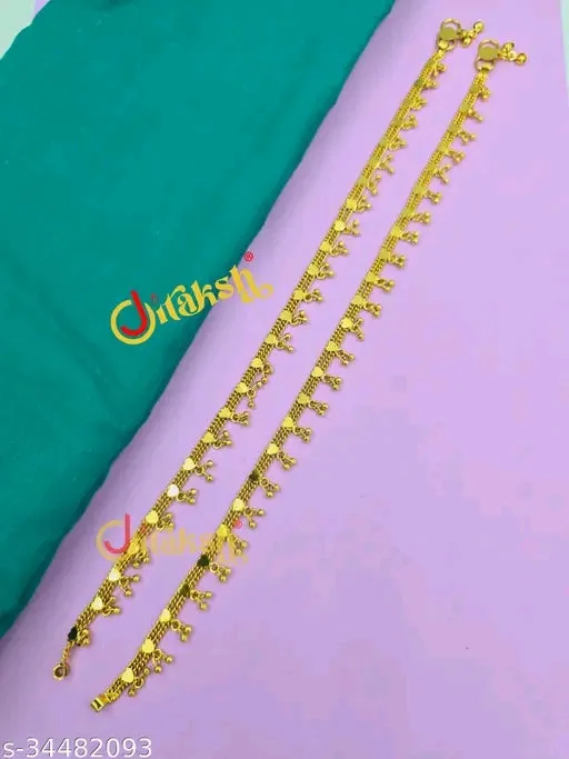 Sizzling Chunky Gold-Plated Women Anklets &amp; Toe Rings