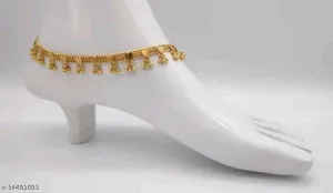 Sizzling Chunky Gold-Plated Women Anklets &amp; Toe Rings
