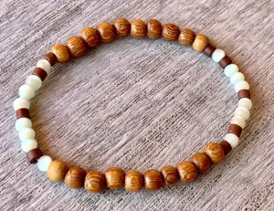 🔴SOLD🔴Jordan Handmade Cats Eye and Wood Expandable Bracelet