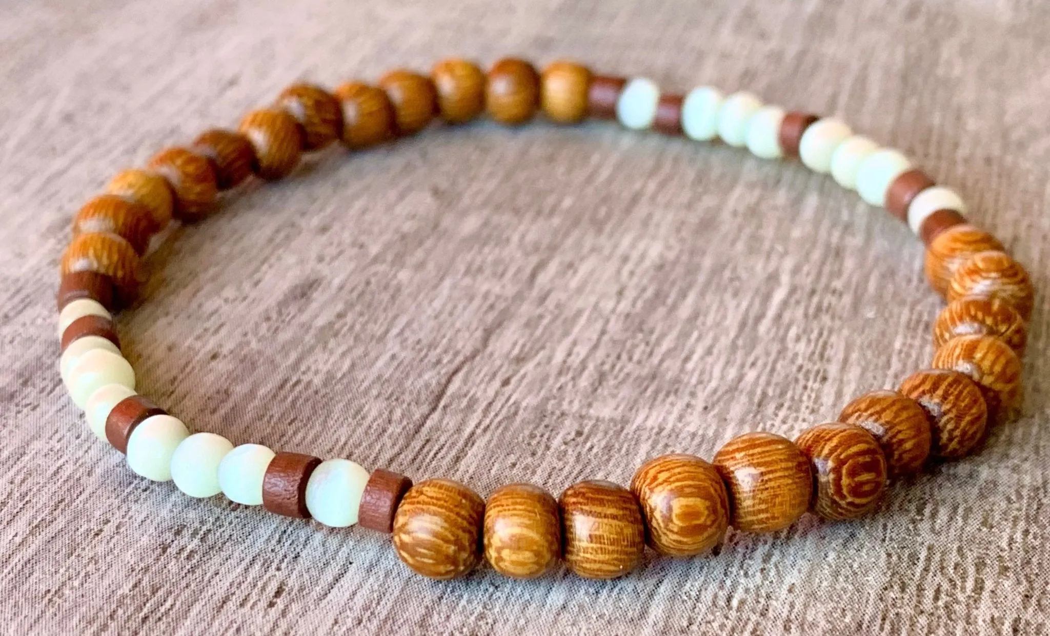 🔴SOLD🔴Jordan Handmade Cats Eye and Wood Expandable Bracelet