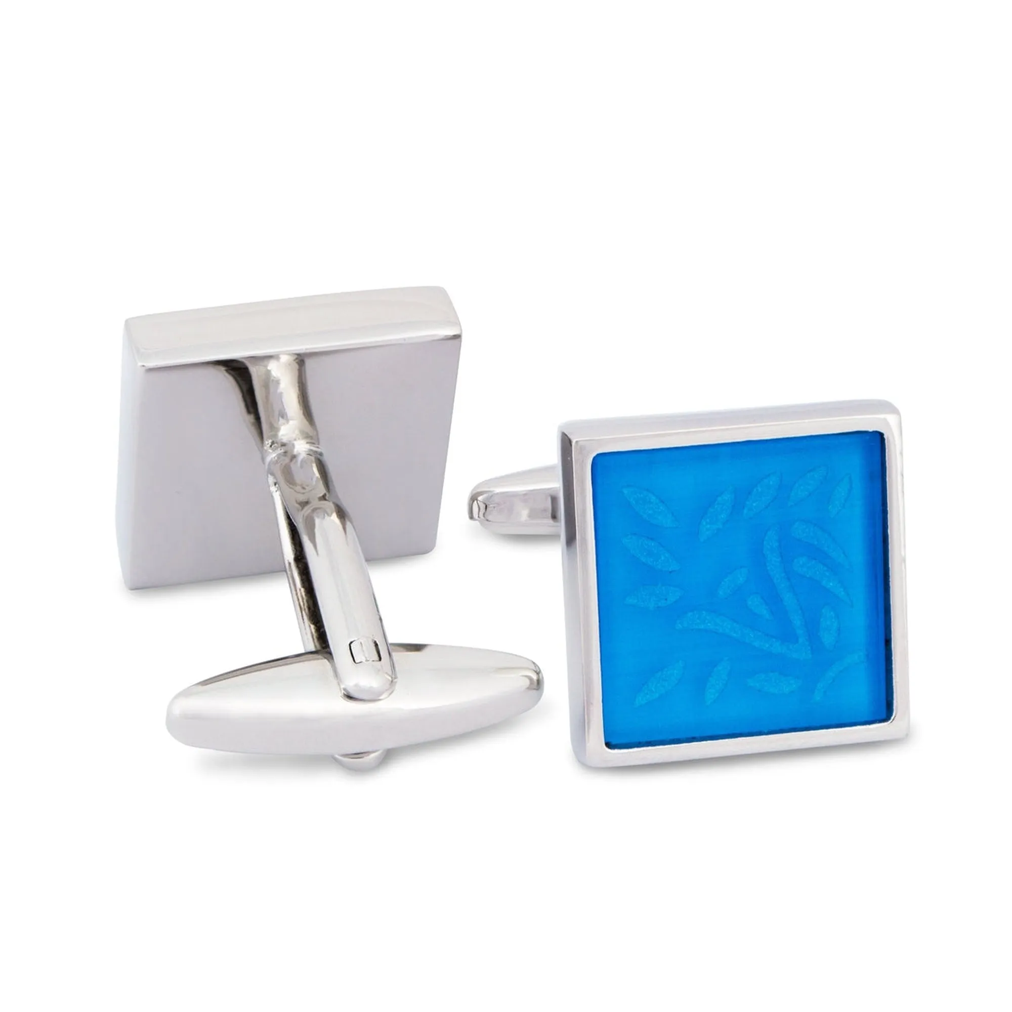 Square Neon Blue Cufflinks