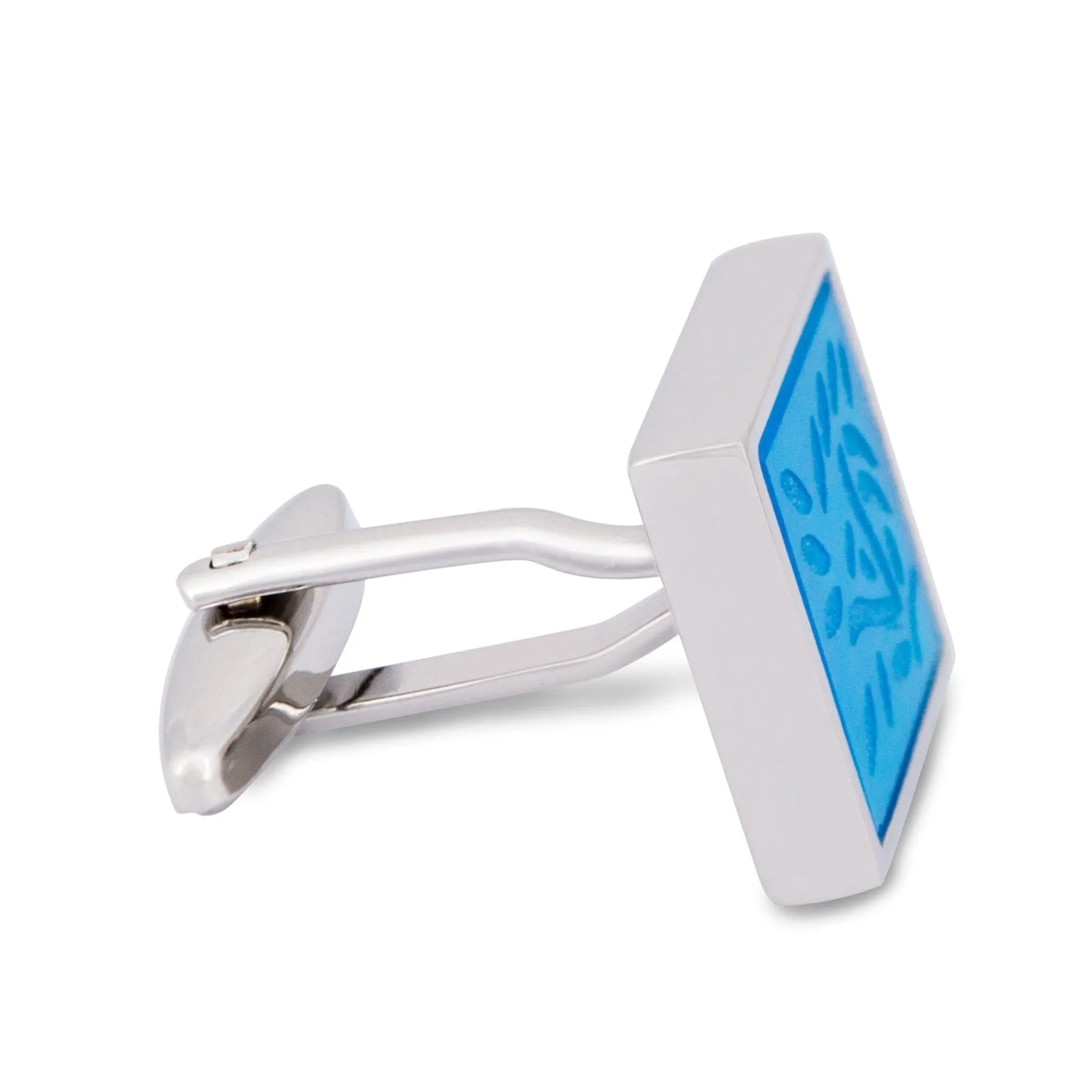 Square Neon Blue Cufflinks