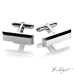 Sterling Silver Rectangle Edged Cufflink