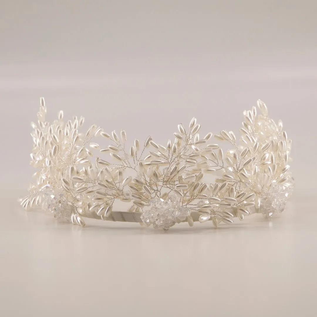 The Milena Pearl Crown Headband