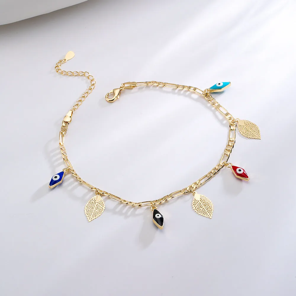 Tide Drip Oil Demon Eye Fatima Hand Anklet