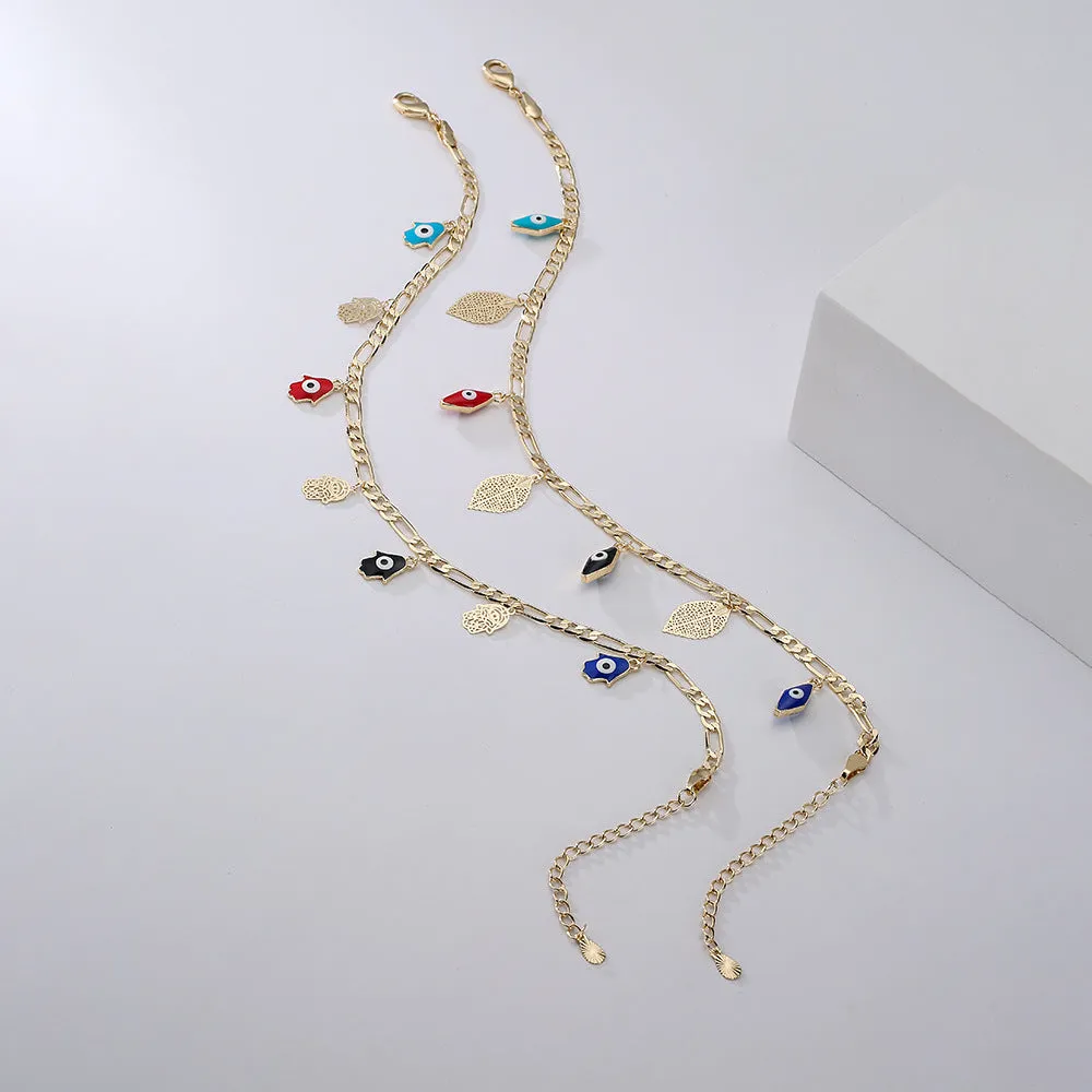 Tide Drip Oil Demon Eye Fatima Hand Anklet