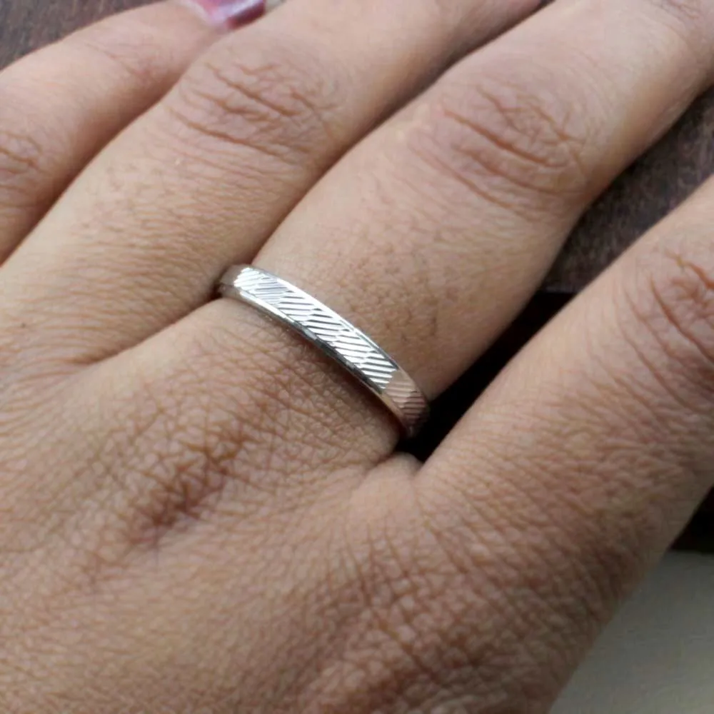 Trendy Indian Style 925 Solid Real Silver Band Unisex Ring