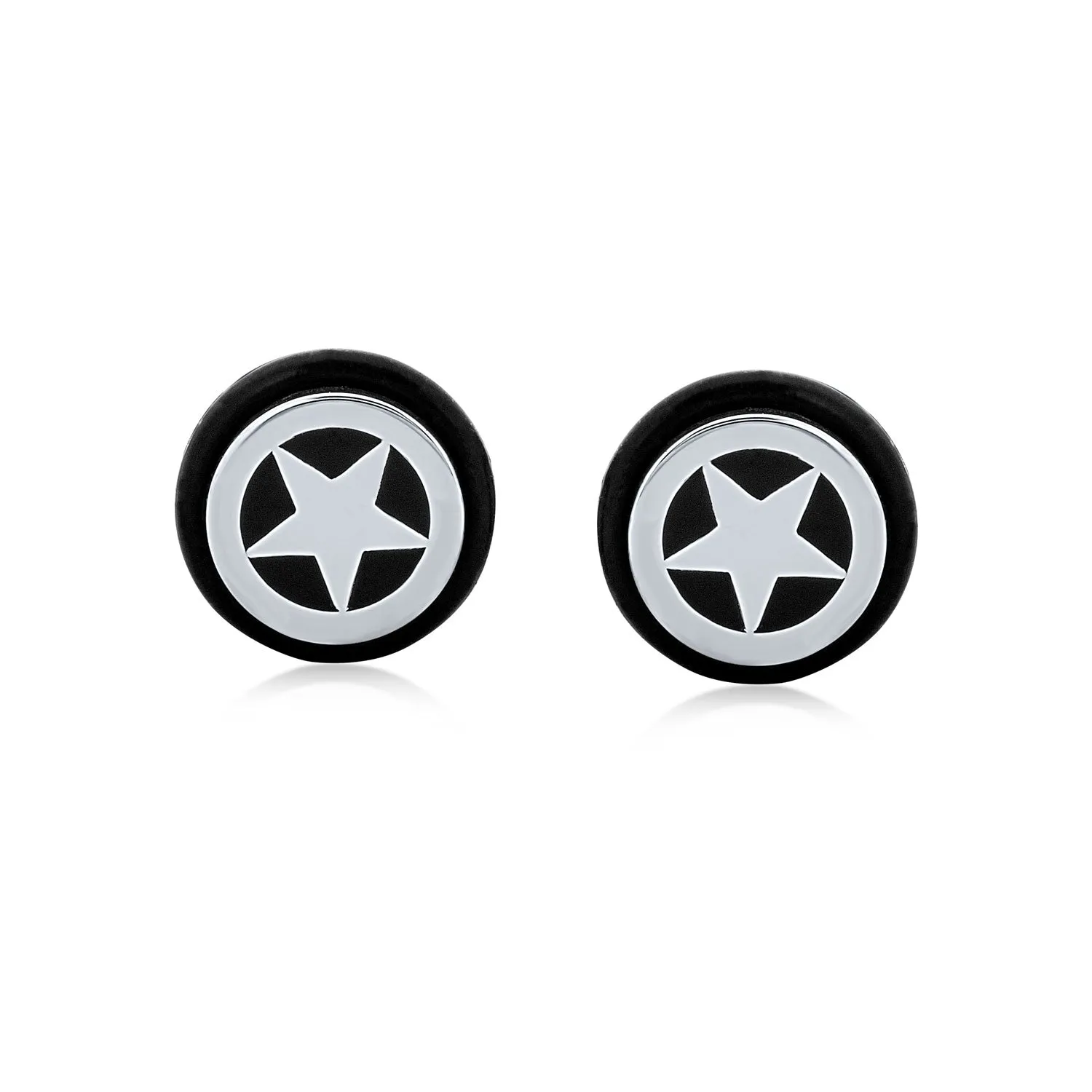 Two Tone Patriotic Star Ear Cuff Cartilage Earrings for Men Stainless Steel
