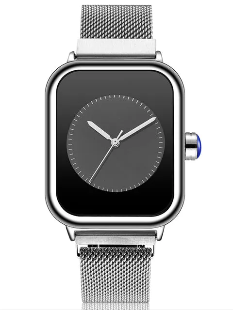 Unisex Minimalist Creative Rectangle Dial Quartz Movement Watch